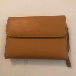 Ripani Italy Trifold Wallet Genuine Leather Clutch Brown